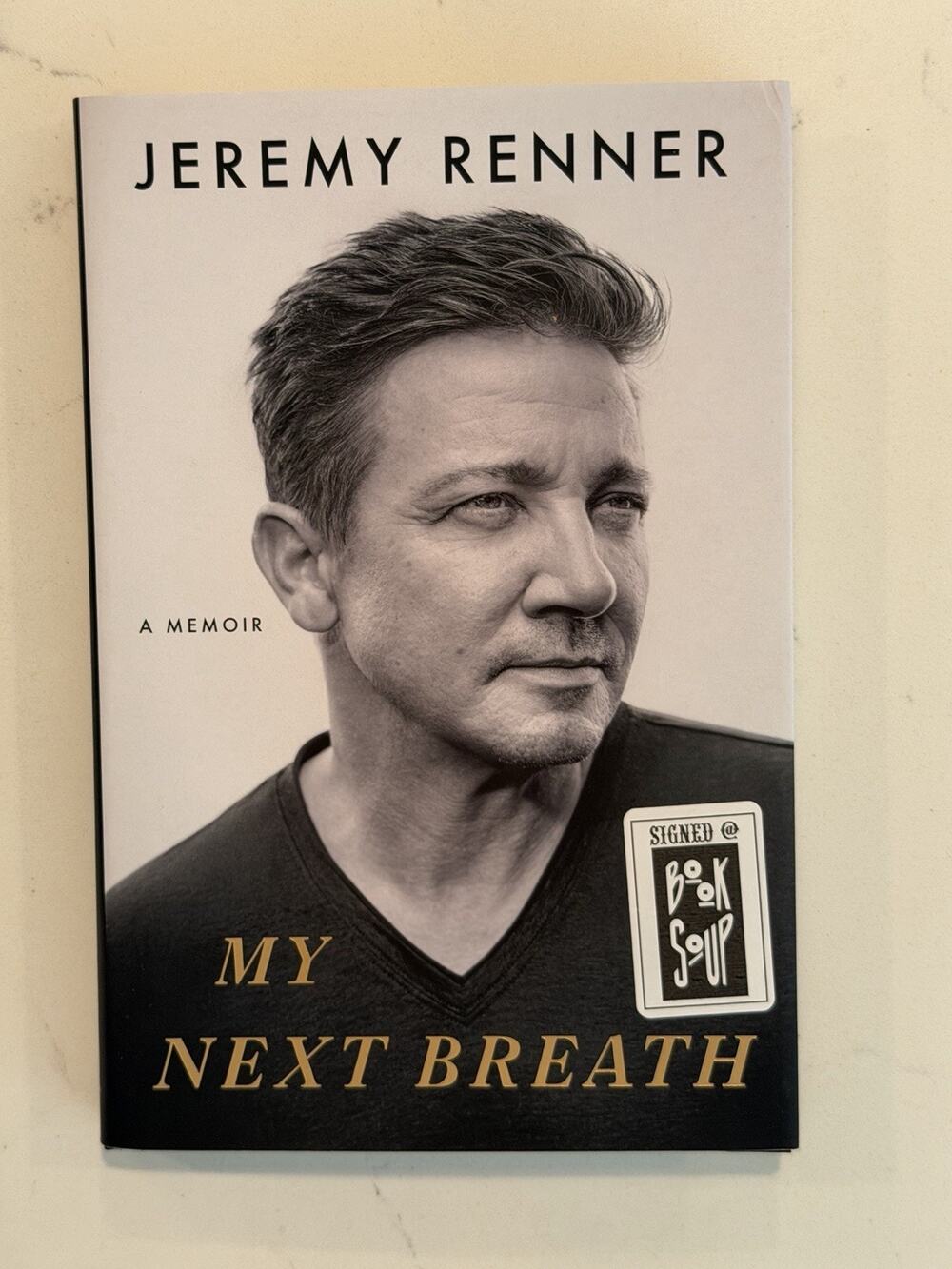 Jeremy Renner SIGNED BOOK My Next Breath Hardcover ~ AUTOGRAPHED #11